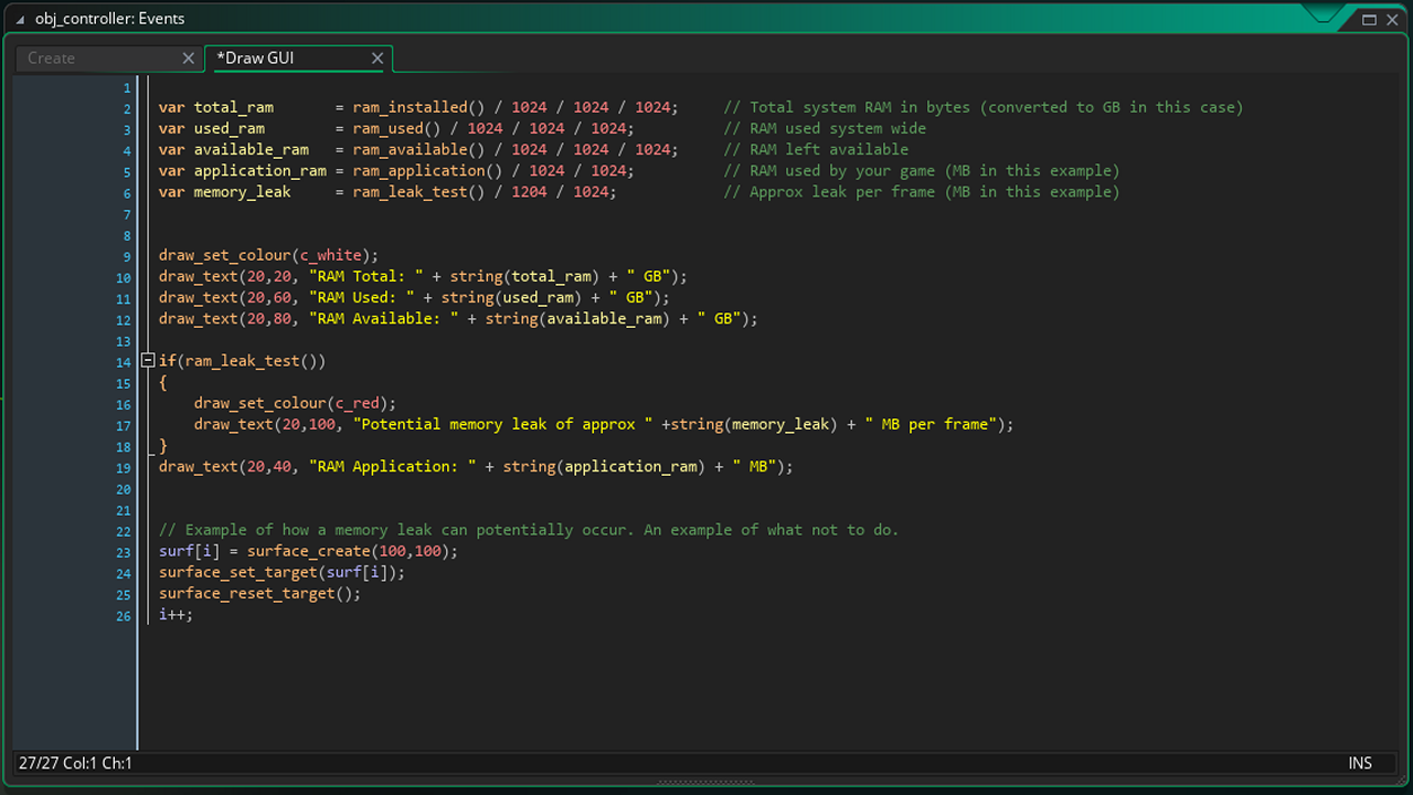RAM Usage for Windows by Lonewolff | GameMaker: Marketplace