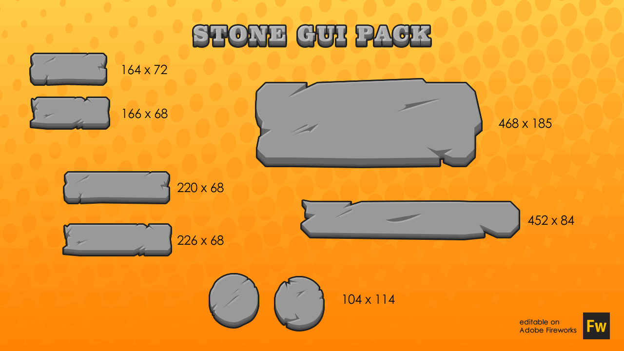 Stone GUI Pack by Gabriel Arruda | GameMaker: Marketplace